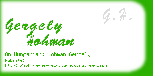 gergely hohman business card